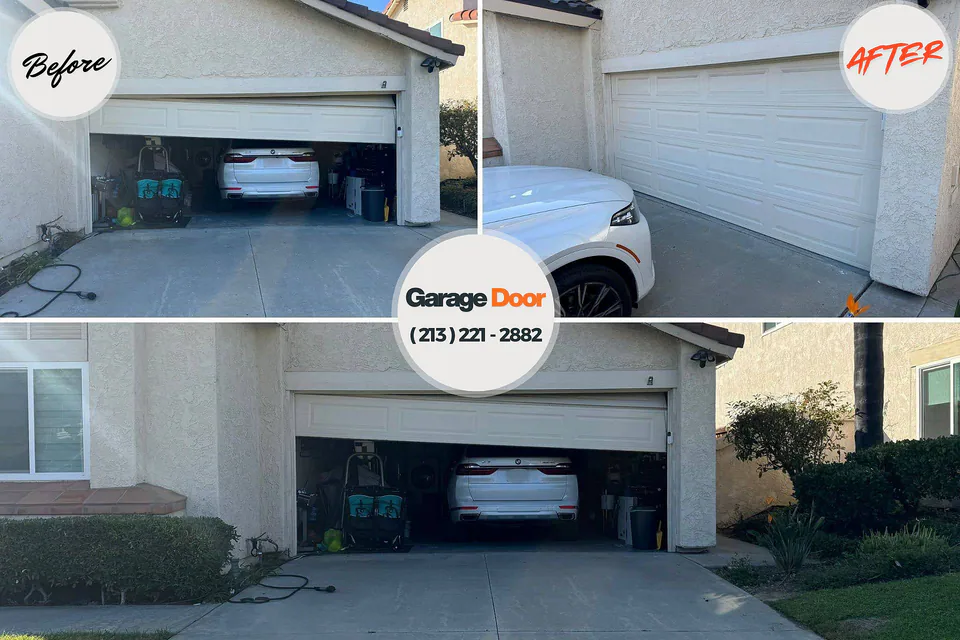 Before and after: garage door repair East Providence, RI